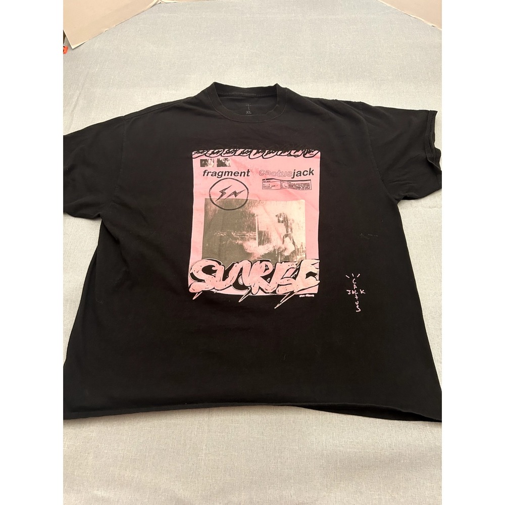 Travis Scott x Fragment‎ Cactus Jack Pink Sunrise Tee XL Rare Streetwear Graphic